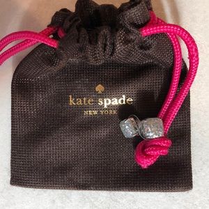 Kate Spade Earrings Silver Toned Glitter